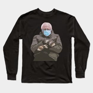bernie and his mittens Long Sleeve T-Shirt